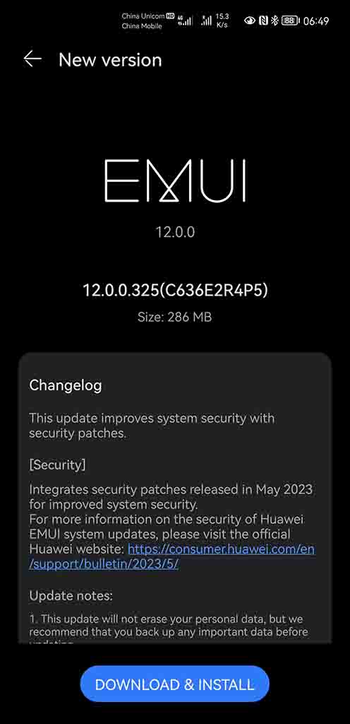 Huawei Mate 40 Pro May 2023 update