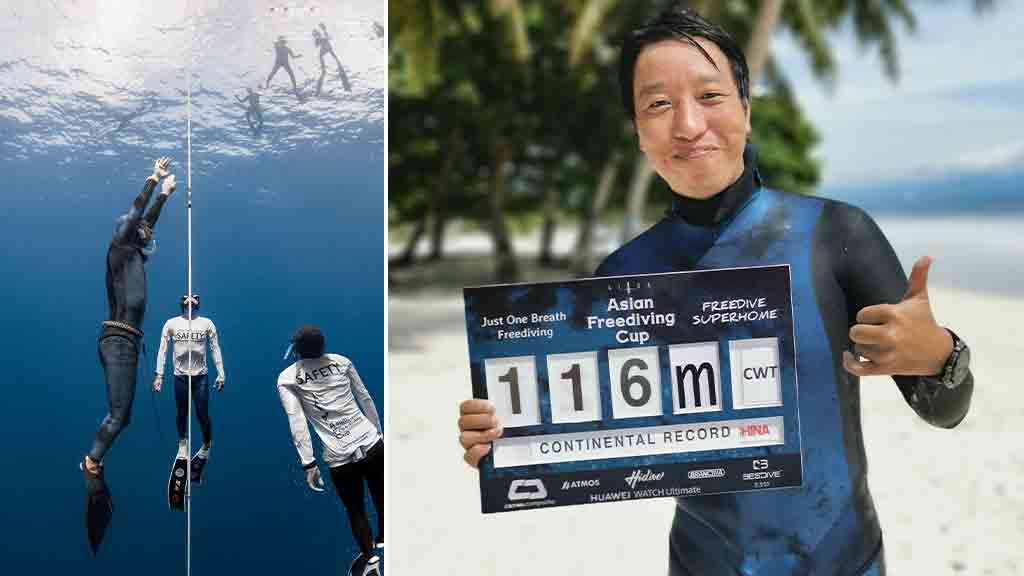 Sandoh Wang Asian Freediving Cup 2023 Huawei watch ultimate