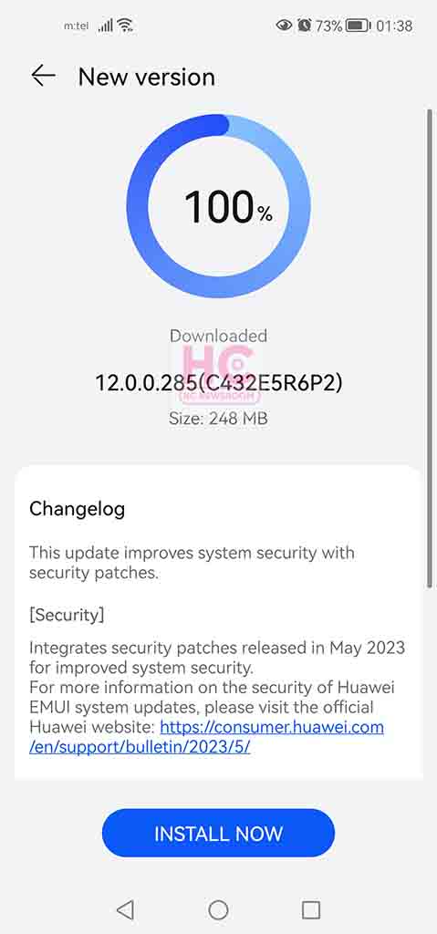 Huawei P40 Lite May 2023 update