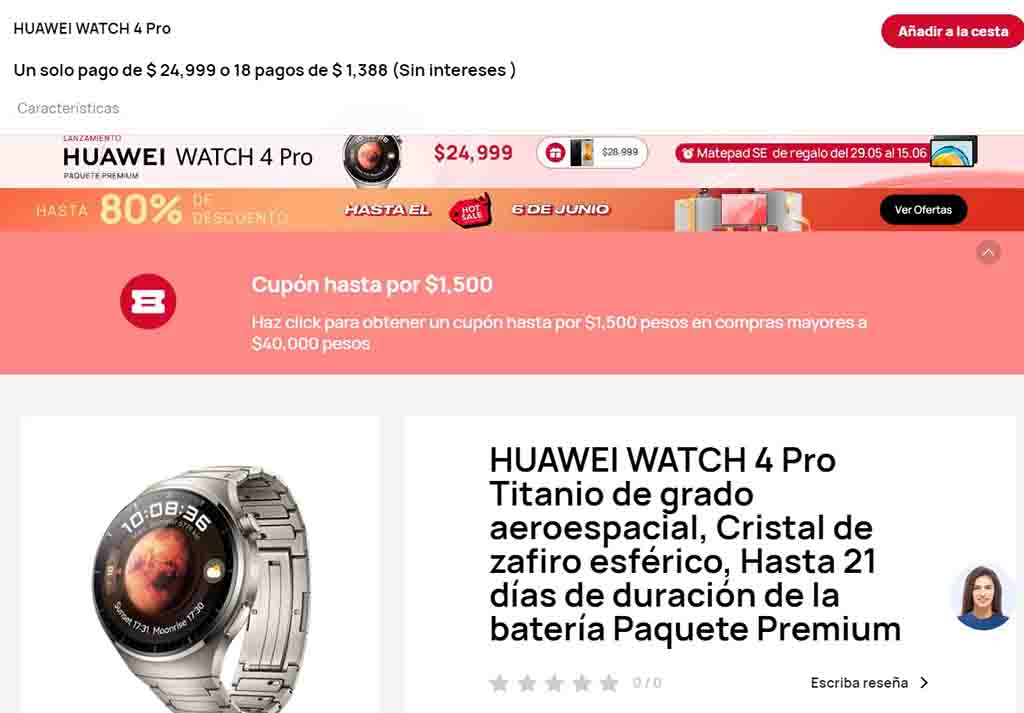 Huawei Watch 4 Pro global mexico