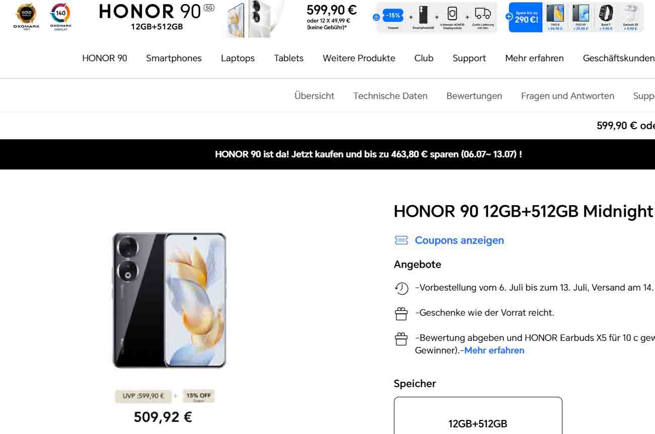 Honor 90 launched Europe