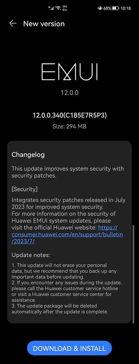 Huawei mate 40 Pro July 2023 update