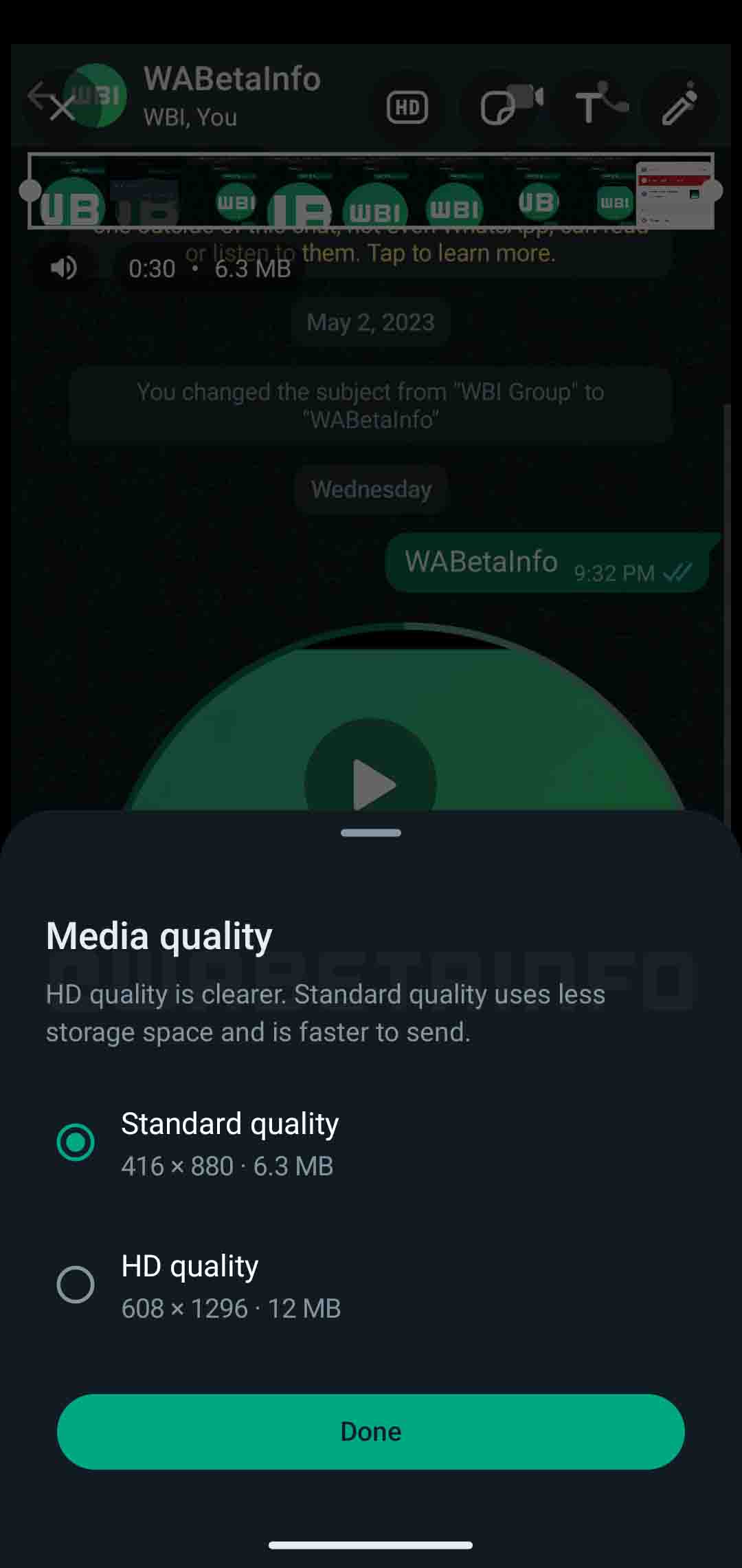 video quality WhatsApp