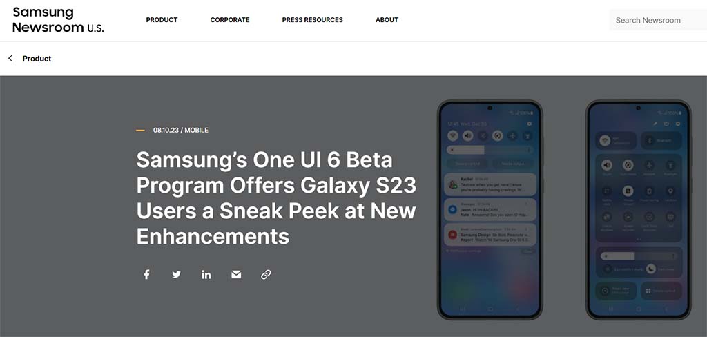 Samsung One UI 6 beta