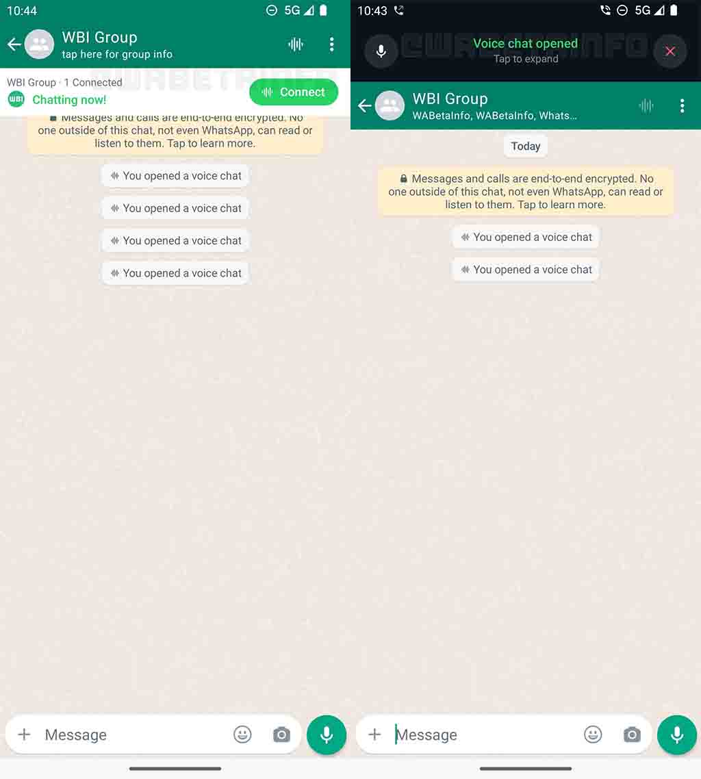 WhatsApp voice chat