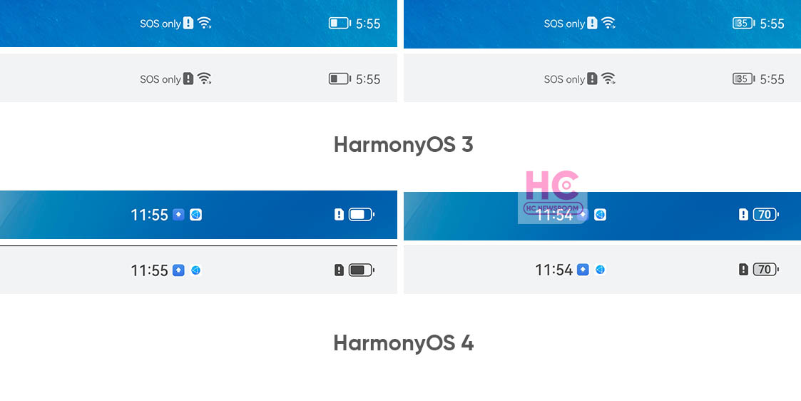 New HarmonyOS 4 battery indicator icon