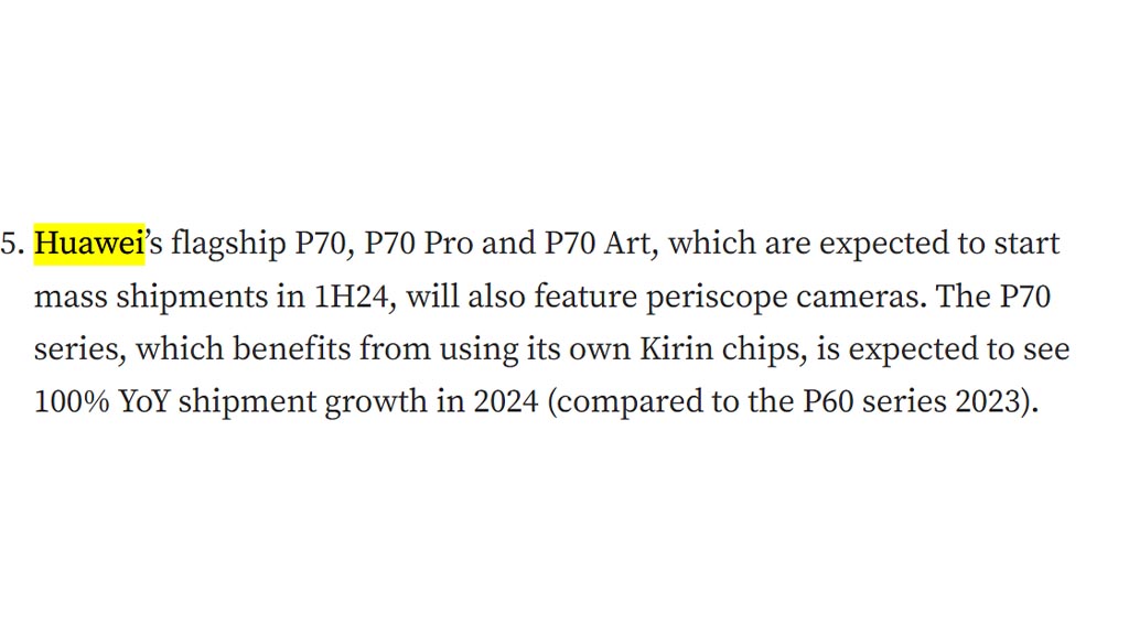Huawei P70 sales surpass