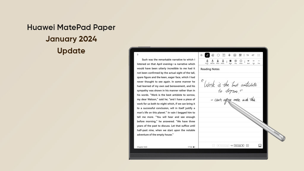 Huawei MatePad Paper January 2024 update