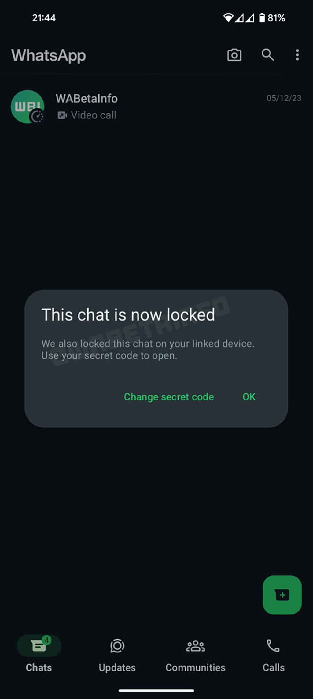WhatsApp lock chats linked devices