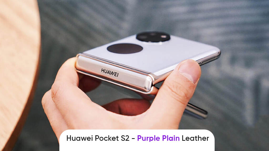 Huawei Pocket S2 фиолетовый, однотонный кожаный дизайн