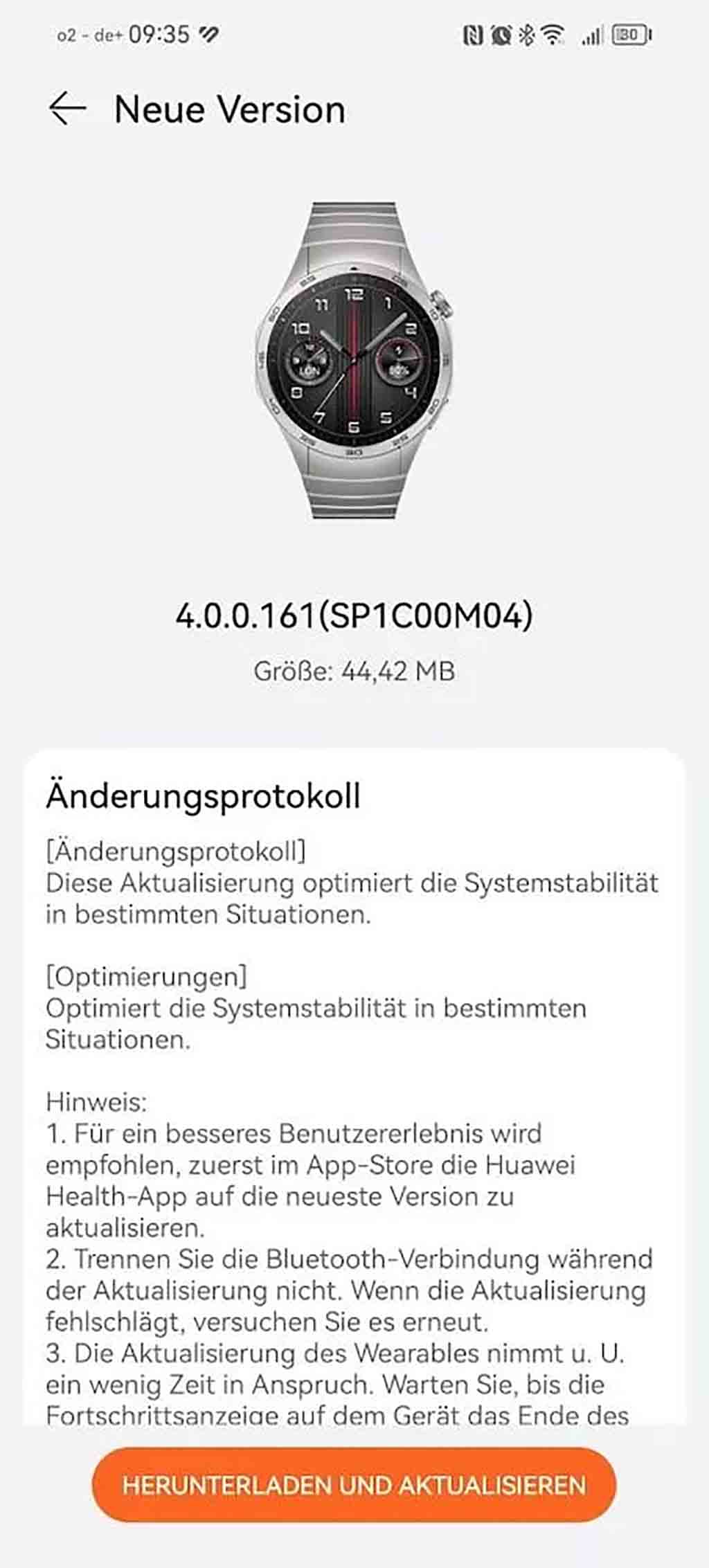 Huawei Watch GT 4 system improvements update