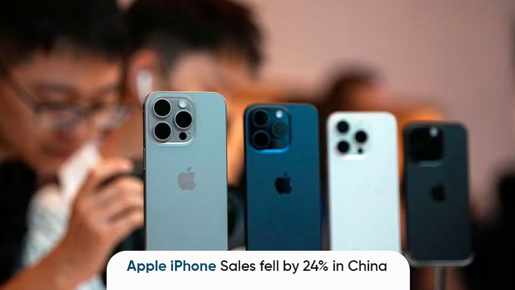 Apple iPhone sales 24% China