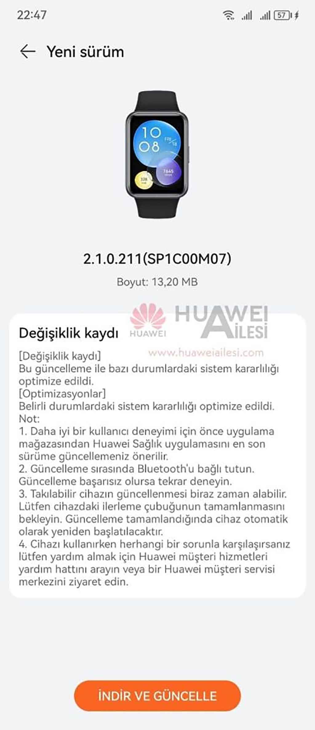 Huawei Watch Fit 2 March 2024 update