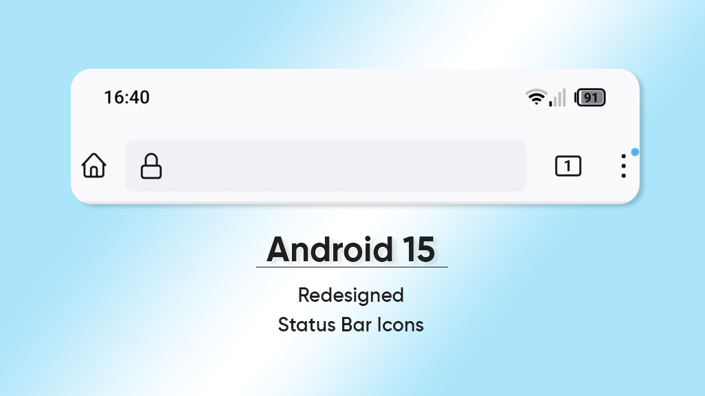 Android 15 status bar icons